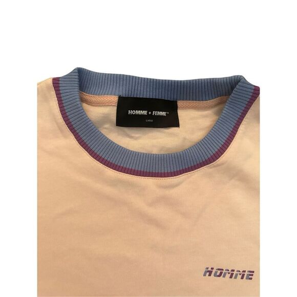 Homme + Femme Mens Light Pink Tee Size Large - Picture 3 of 4